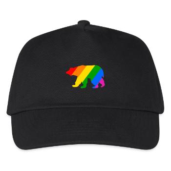 Regenbogen Eisbär - Kinder Basecap - Schwarz - Vorne