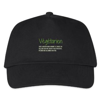 Definition: Vegetarisch, Humor - Kinder Basecap - Schwarz - Vorne