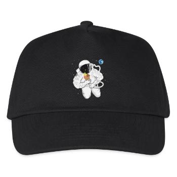witziger Astronaut mit Eistüte im Weltall - Kinder Basecap - Schwarz - Vorne