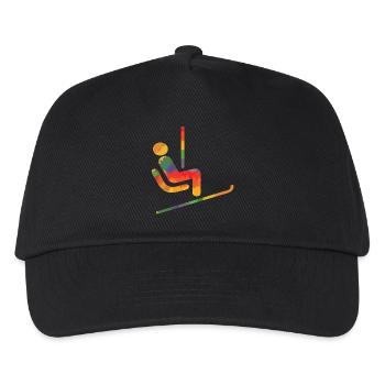 Colored ski runner long sleeve shirts - Kids’ Baseball Cap - black - Front