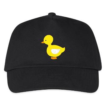 Funny little yellow duck - Kids’ Baseball Cap - black - Front