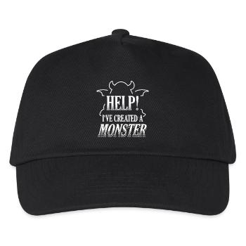 Funny Partner Partnerlook Shirt Help Monster - Kinder Basecap - Schwarz - Vorne