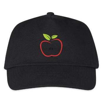 Apfel - Kinder Basecap - Schwarz - Vorne