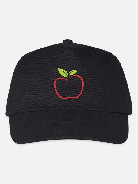 Apfel - Kinder Basecap - Schwarz