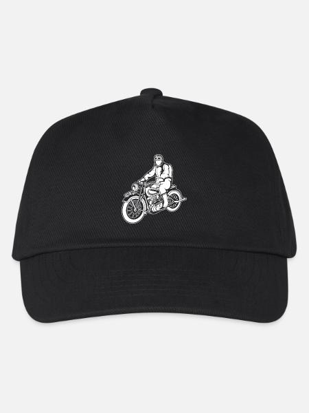 Chopper / Motorrad 04_weiß - Kinder Basecap - Schwarz