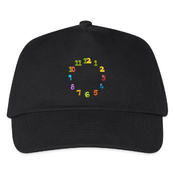clock time clock time hourglass hourglass94 - Kids’ Baseball Cap - black - Front