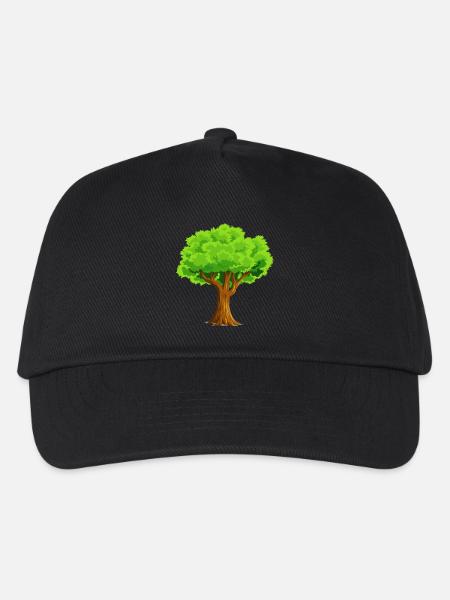 baum tree baumstamm wald forest woods33 - Kinder Basecap - Schwarz
