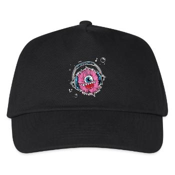 Monster,Kopfhörer,musik,singen - Kinder Basecap - Schwarz - Vorne