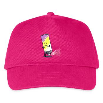 Spraydose Furz Fart peinlich Sprayer Geschenk - Kinder Basecap - Fuchsia - Vorne
