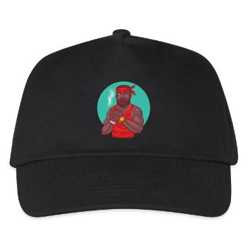 Swagman in sporty style with tattoos u. Gold Watch - Kids’ Baseball Cap - black - Front
