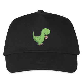 Dino und das bunte Ei - Kinder Basecap - Schwarz - Vorne