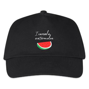 Ich habe eine Wassermelone getragen / Geschenk - Kinder Basecap - Schwarz - Vorne