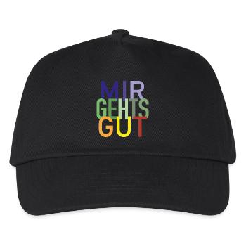 Mir gehts gut. Zeige gute Laune, immer und überall - Kinder Basecap - Schwarz - Vorne