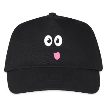FRECHES GESICHT - Lustiges Comic Geschenk Shirts - Kinder Basecap - Schwarz - Vorne