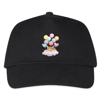 Dreaming fox on cloud with balloons - Kids’ Baseball Cap - black - Front