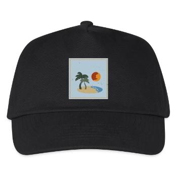 Sommer Geschenk Urlaub Sonne Insel Palmen Spaß - Kinder Basecap - Schwarz - Vorne