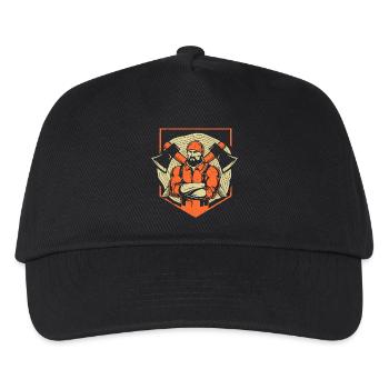 WOODEN SAW CHAINSAW GIFT FOREST FÖRSTER PROFESSION - Kids’ Baseball Cap - black - Front