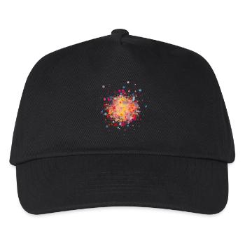 Farbspritzer Frühling bunt, Flecken und Tupfen - Kinder Basecap - Schwarz - Vorne