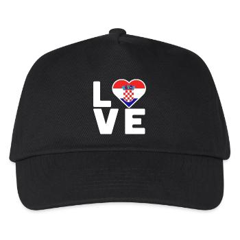 Kroatien Fussball Weltmeisterschaft Liebe WM - Kinder Basecap - Schwarz - Vorne