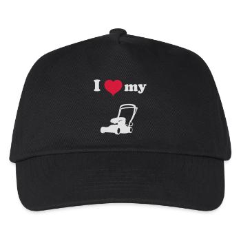 Lawn mower lawn mow green lawn grass gift - Kids’ Baseball Cap - black - Front