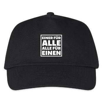 Einer für alle für einen zusammenhalt team wir - Kinder Basecap - Schwarz - Vorne