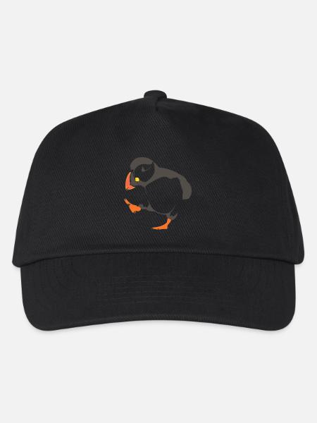 Walking puffin - Kids’ Baseball Cap - black