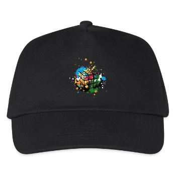 Rubik's Cube Peinture Taches De Couleur - Casquette de baseball Enfant - noir - Devant