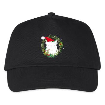 weihnachtliche Katze - Kinder Basecap - Schwarz - Vorne