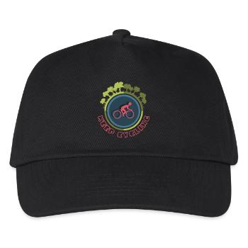 Fahrrad fahren Symbol Wald Natur Icon Logo - Kinder Basecap - Schwarz - Vorne