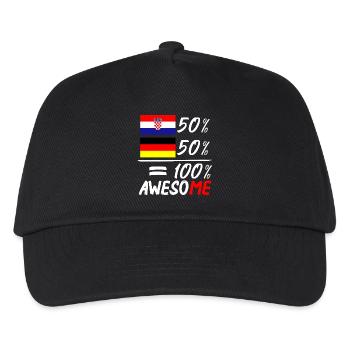 50% Kroatisch 50% Deutsch - Kinder Basecap - Schwarz - Vorne