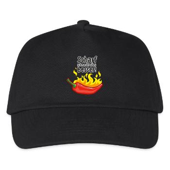Chili – scharf schmeckt alles besser - Kinder Basecap - Schwarz - Vorne