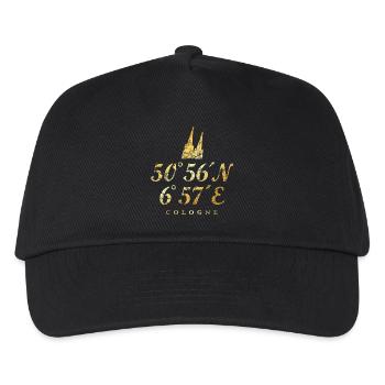 Köln Kölner Dom Koordinaten - Kinder Basecap - Schwarz - Vorne