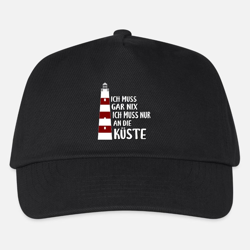 Ich muss gar nix, nur an die Küste - Leuchtturm - Kinder Basecap - Schwarz