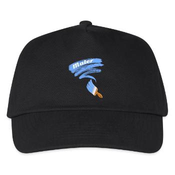Maler Motiv Pinsel - Kinder Basecap - Schwarz - Vorne