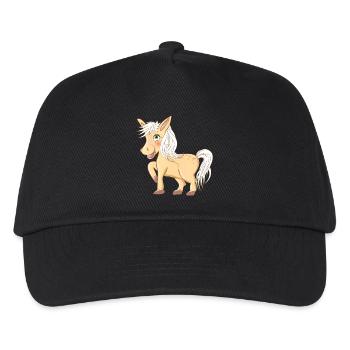 magical cute pony radiant and laughing - Kids’ Baseball Cap - black - Front