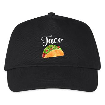 Aquarell-Taco - Kinder Basecap - Schwarz - Vorne