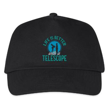 Life Is Better With A Telescope Astronomy Space - Kids’ Baseball Cap - black - Front