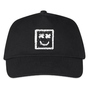 Be Happy Graffiti - Cooles Street Art Punk Smile - Kinder Basecap - Schwarz - Vorne