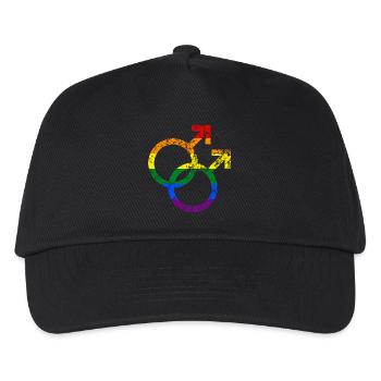 bunte LGBT Homosexuell böse Symbol Grunge Effekt - Kinder Basecap - Schwarz - Vorne