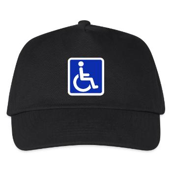 Symbol für Standard-Rollstuhl für Behinderte # - Kinder Basecap - Schwarz - Vorne