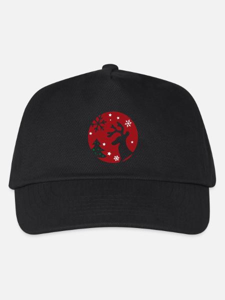 Weihnachtszeit, Rentier, Tannenbaum - Kinder Basecap - Schwarz