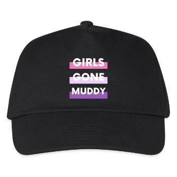 Muddy run shirt mud Matsch Lauf girl Team obstacle - Kinder Basecap - Schwarz - Vorne