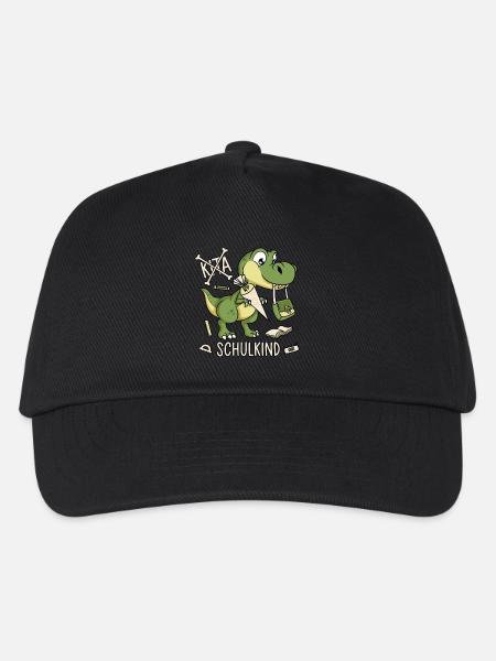 Schule Einschulung Dinosaurier Dino Schulkind - Kinder Basecap - Schwarz