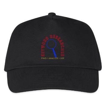 Keyword Research Magnifying Glass Logo - Kids’ Baseball Cap - black - Front