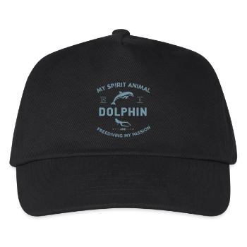Mein Geistertier ist ein Delfin - Kinder Basecap - Schwarz - Vorne