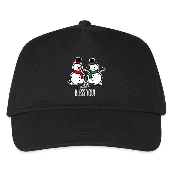 Santé Drôle Bonhomme de Neige Dessin Animé Noël - Casquette de baseball Enfant - noir - Devant