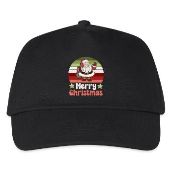 Weihnachtsmann Nikolaus Vintage Nostalgisch - Kinder Basecap - Schwarz - Vorne