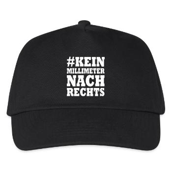 kein millimeter nach rechts - Kinder Basecap - Schwarz - Vorne