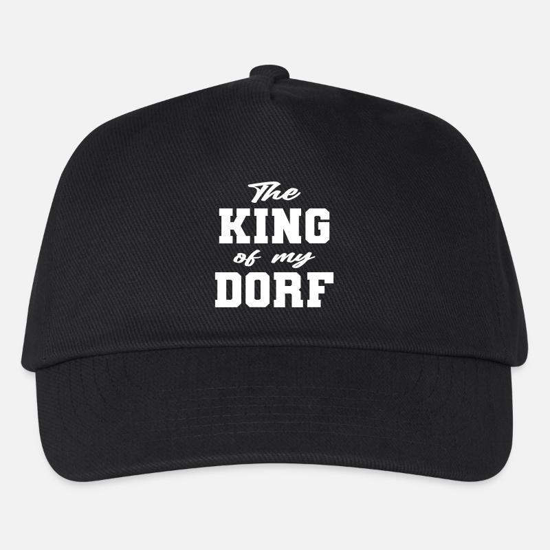 König in meinem Dorf lustiger Spruch - Kinder Basecap - Schwarz