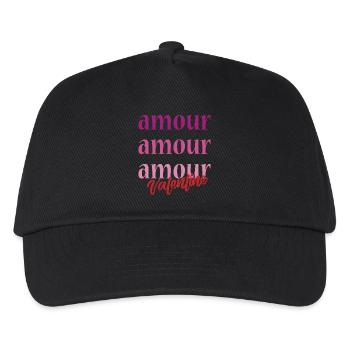 T-Shirt amour Valentinstag 14 Februar Liebe Liebe - Kinder Basecap - Schwarz - Vorne